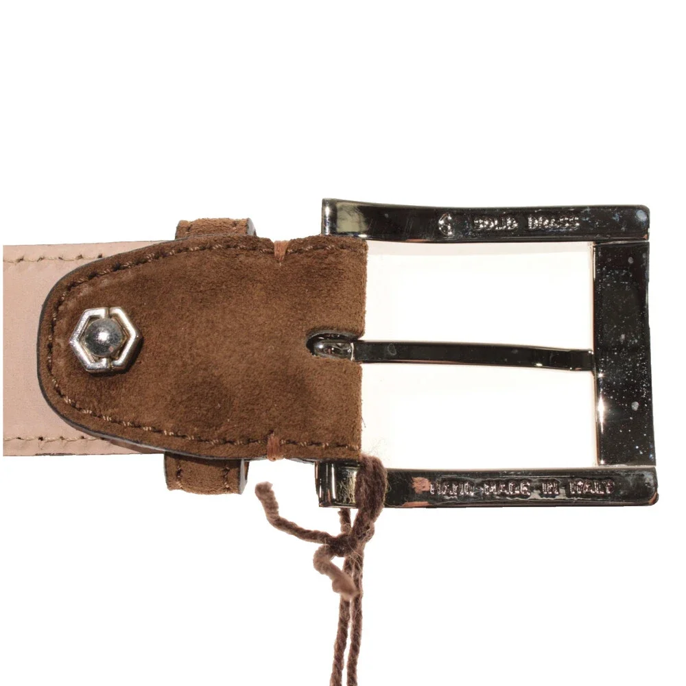 Di Bianco NWT Cut to Size Dress Belt In Solid Brown Suede Leather One Size